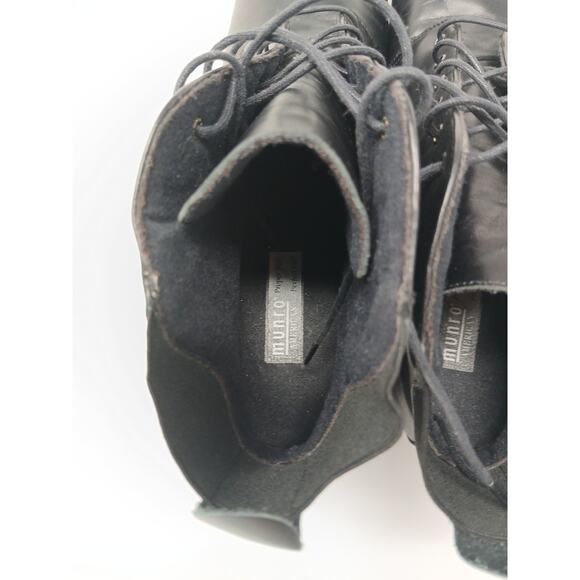Munro Women Boots Size 11 Black Leather Ankle Booties Side Zip Comfort Shoes Y2k - Picture 10 of 13
